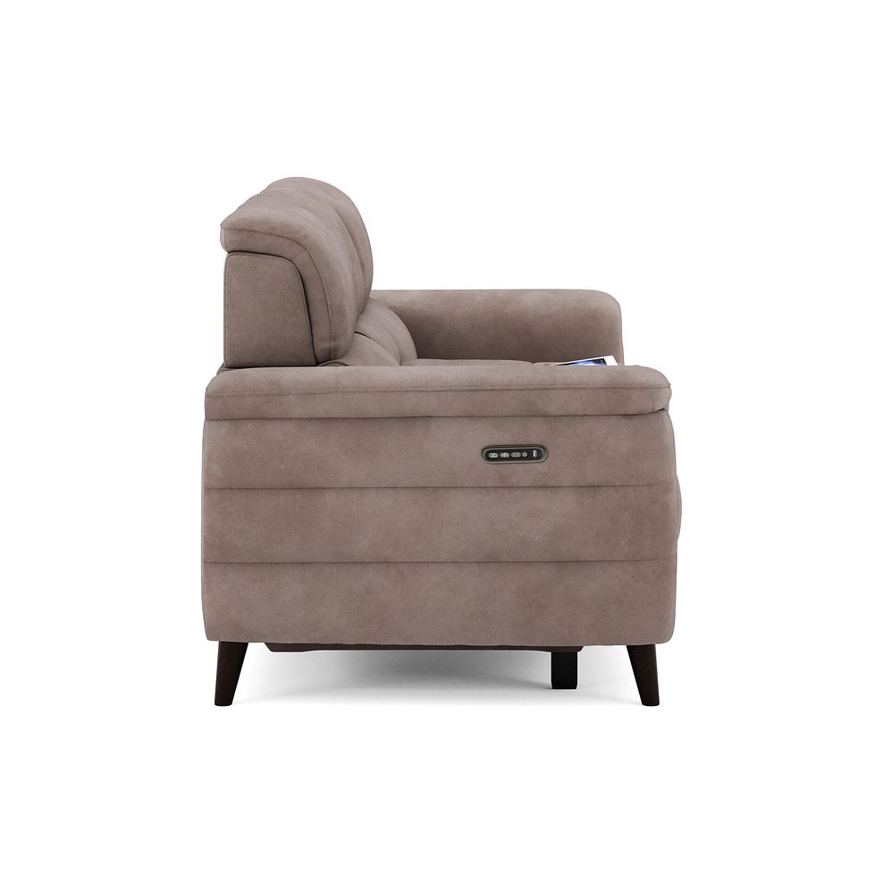 Cassius 2 Seater Power Recliner Console Sofa with Smart Screen and Speakers in Dexter Nutmeg Fabric 4