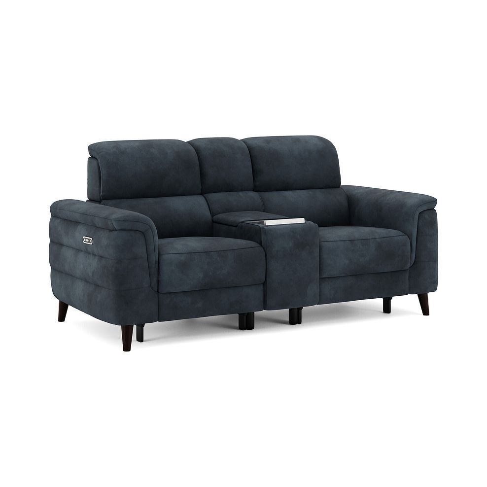 Cassius 2 Seater Power Recliner Console Sofa with Smart Screen and Speakers in Dexter Shadow Fabric 1