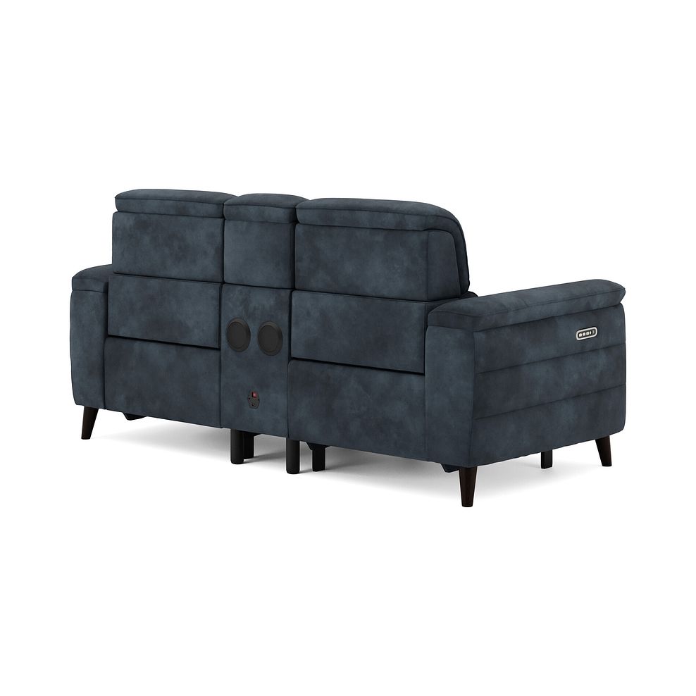 Cassius 2 Seater Power Recliner Console Sofa with Smart Screen and Speakers in Dexter Shadow Fabric 5
