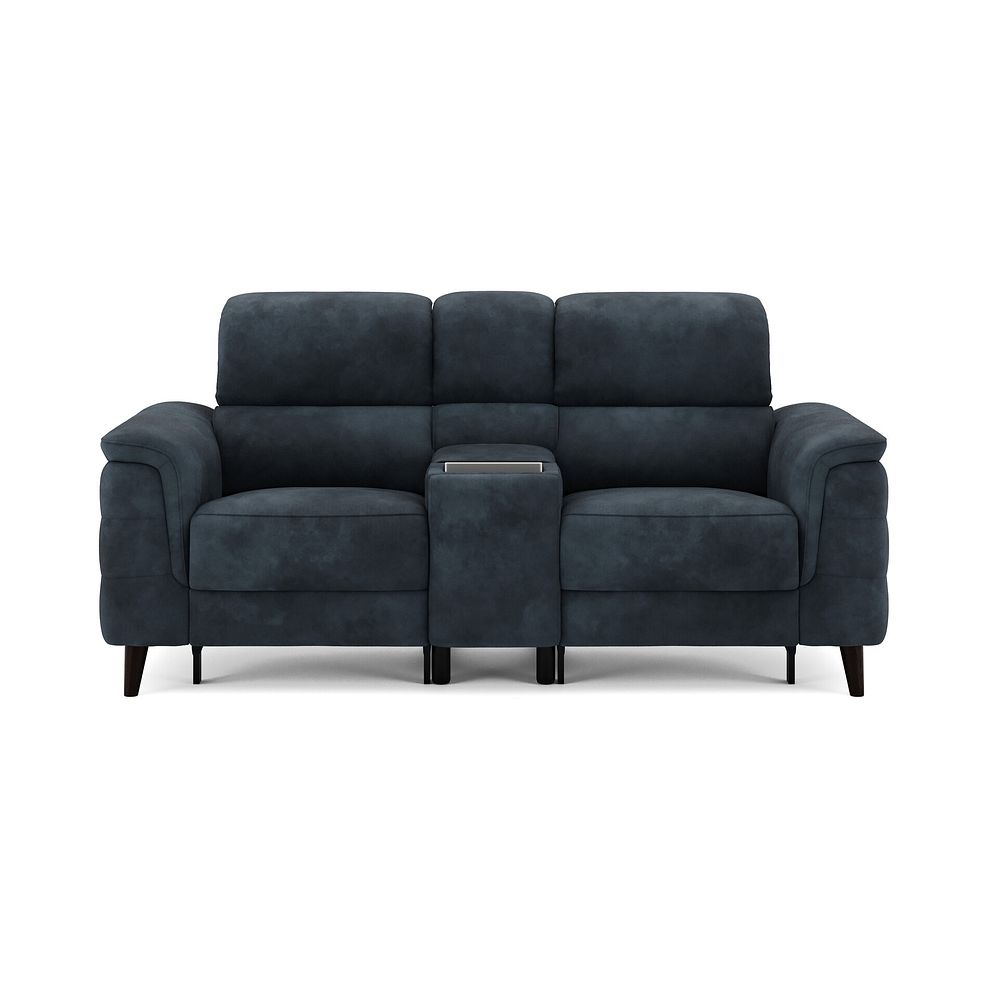 Cassius 2 Seater Power Recliner Console Sofa with Smart Screen and Speakers in Dexter Shadow Fabric 3
