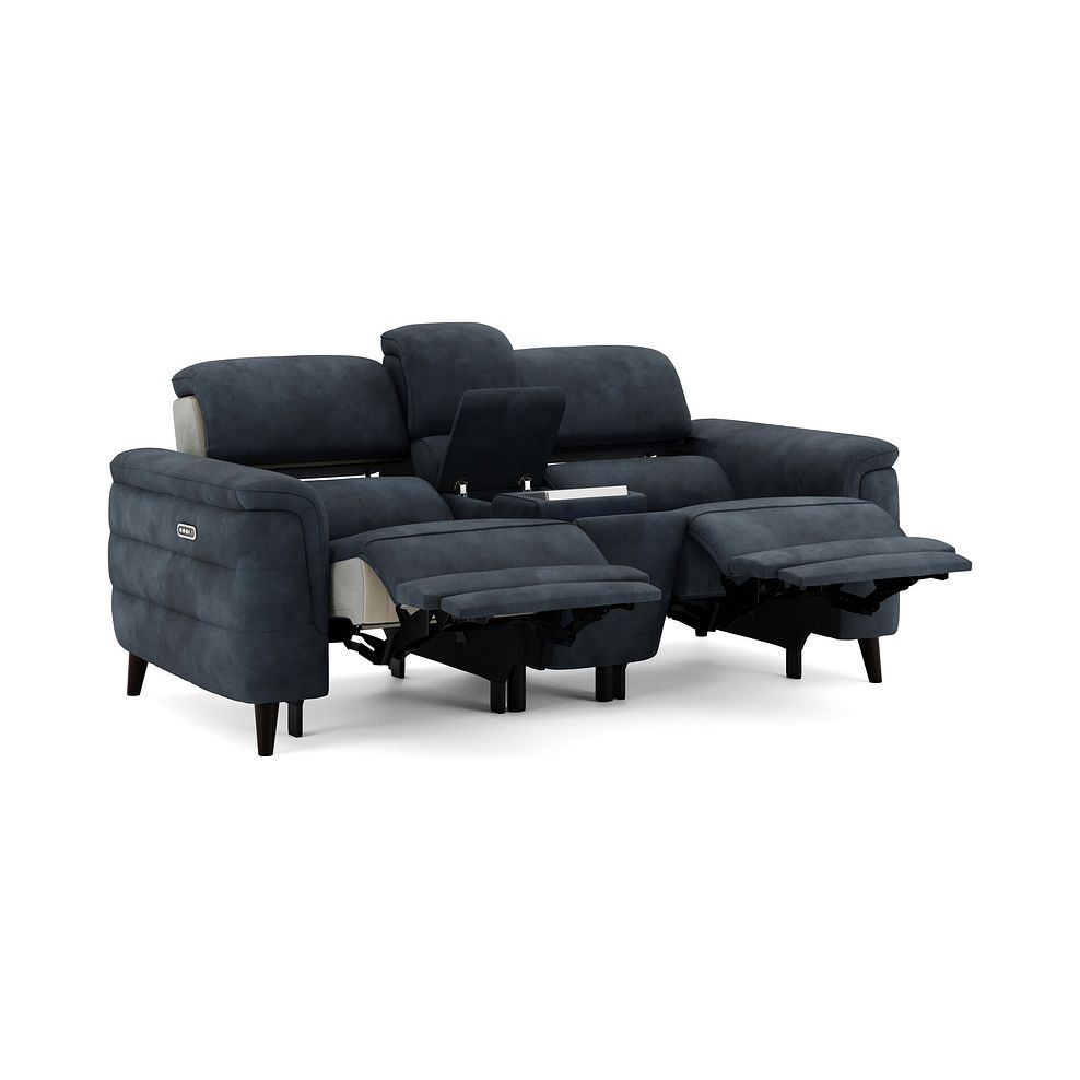 Cassius 2 Seater Power Recliner Console Sofa with Smart Screen and Speakers in Dexter Shadow Fabric 2