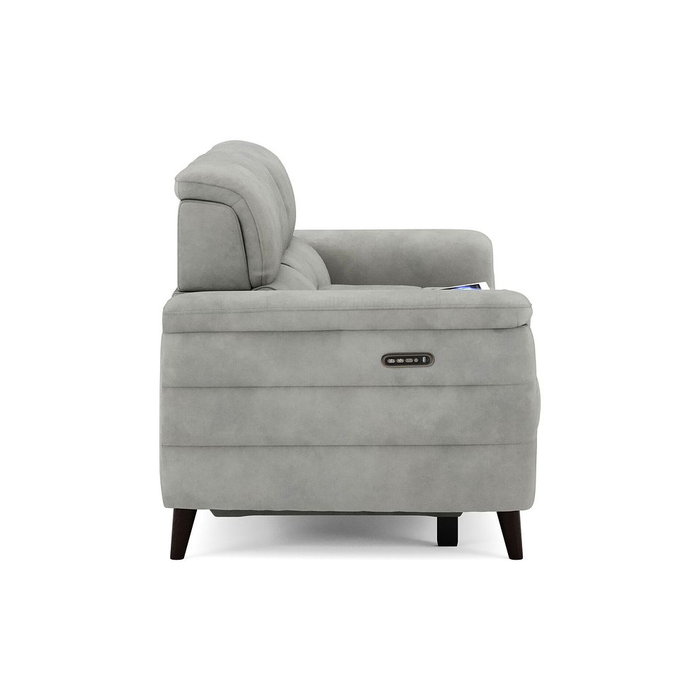 Cassius 2 Seater Power Recliner Console Sofa with Smart Screen and Speakers in Dexter Stone Fabric 4