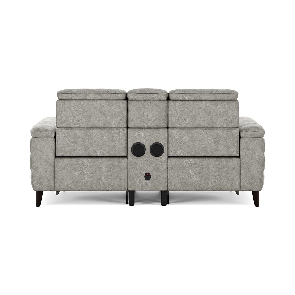 Cassius 2 Seater Power Recliner Console Sofa with Smart Screen and Speakers in Marble Mink Fabric 6