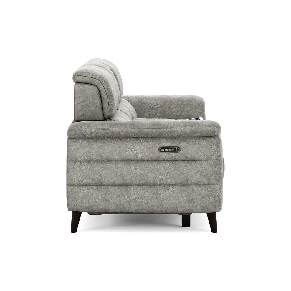 Cassius 2 Seater Power Recliner Console Sofa with Smart Screen and Speakers in Marble Mink Fabric 4