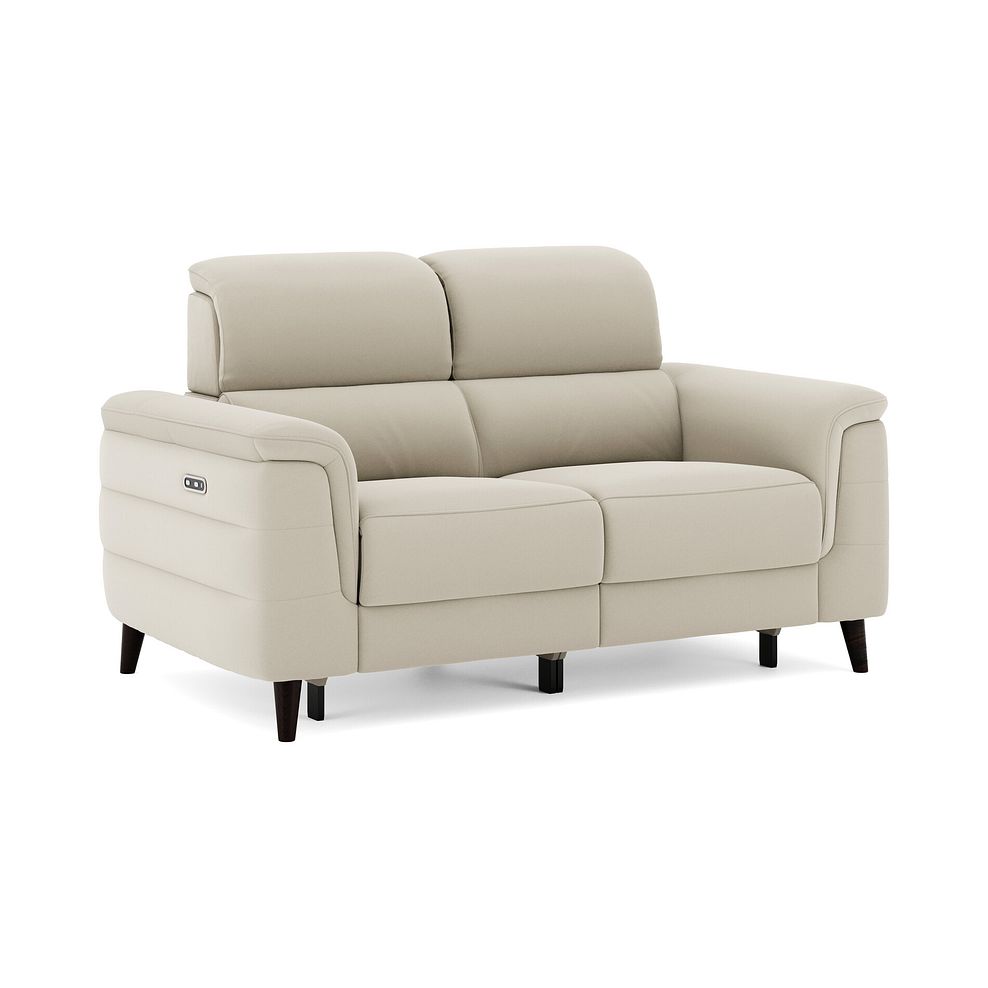 Cassius 2 Seater Power Recliner Sofa in Bella Barley White Fabric 1