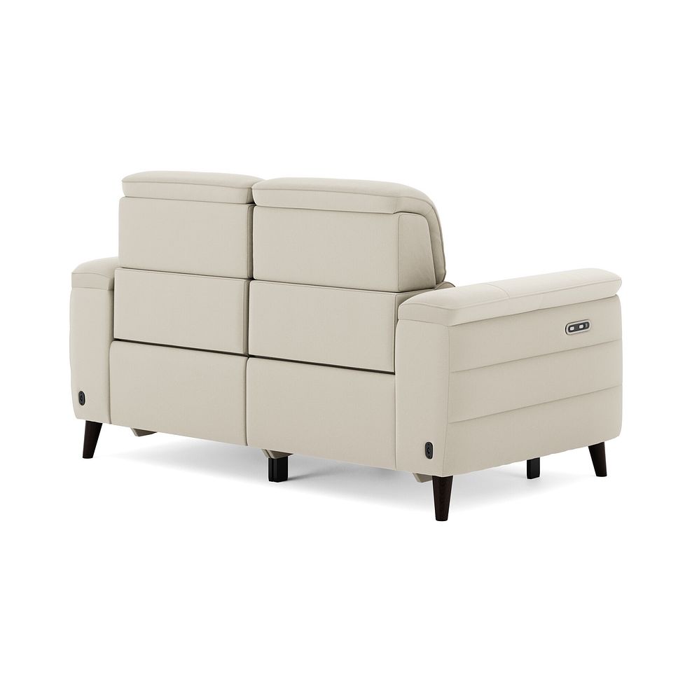 Cassius 2 Seater Power Recliner Sofa in Bella Barley White Fabric 5