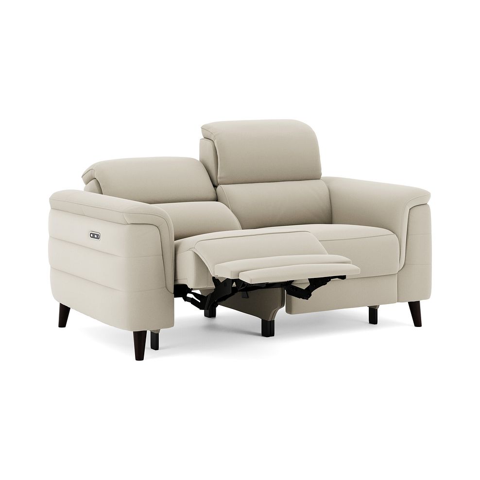 Cassius 2 Seater Power Recliner Sofa in Bella Barley White Fabric 2