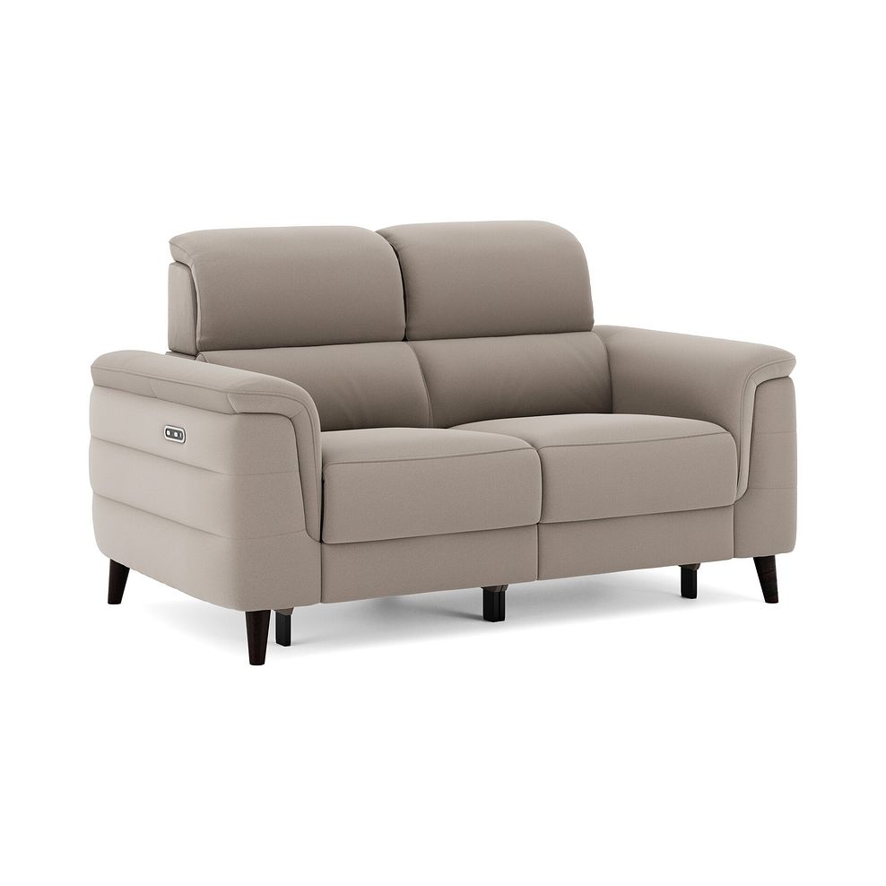 Cassius 2 Seater Power Recliner Sofa in Bella Latte Fabric 1