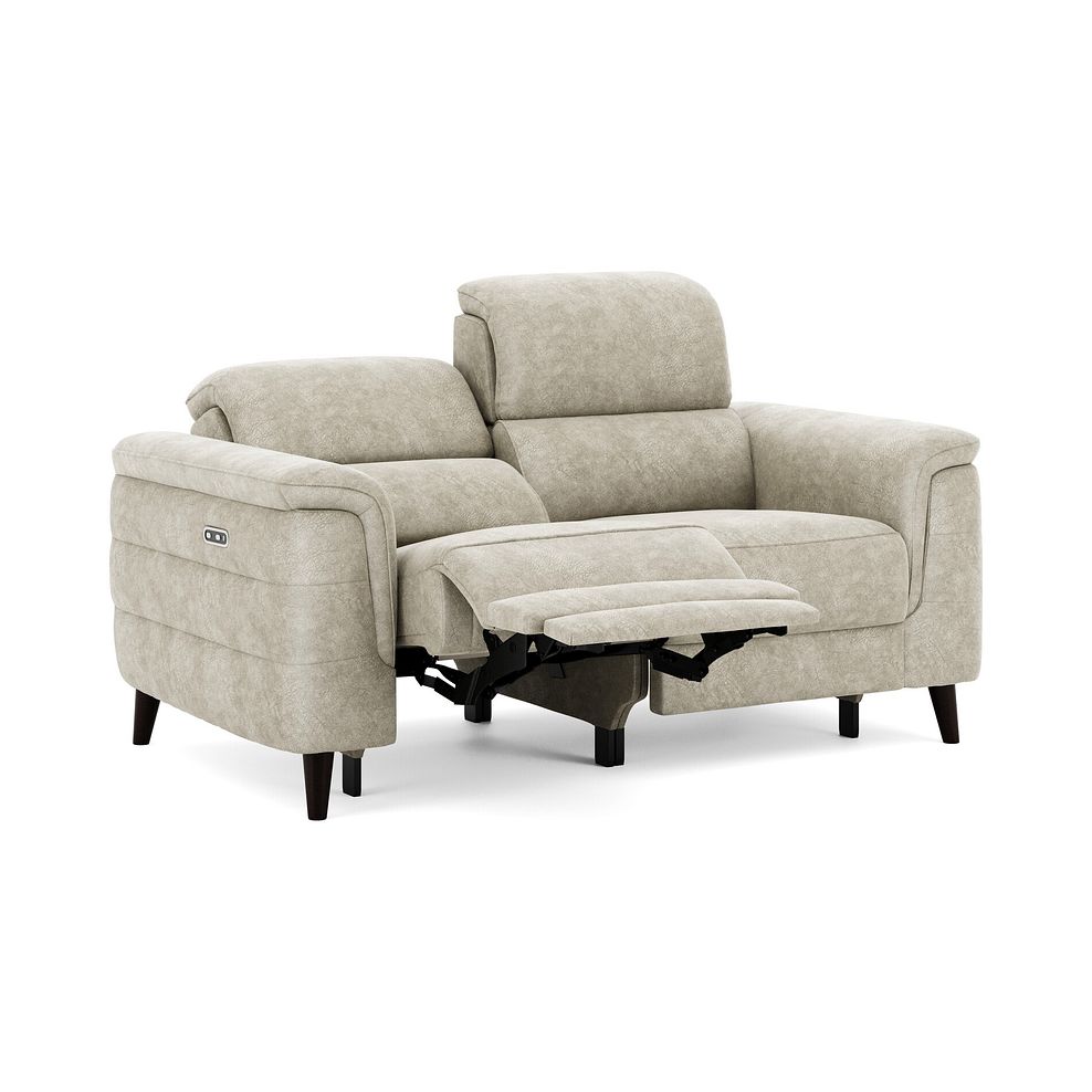 Cassius 2 Seater Power Recliner Sofa in Marble Cream Fabric 2