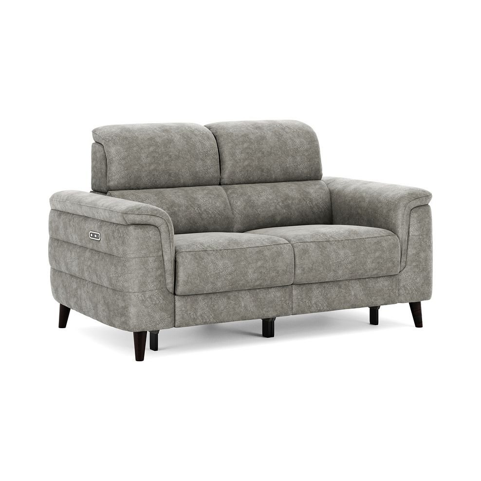 Cassius 2 Seater Power Recliner Sofa in Marble Mink Fabric 1