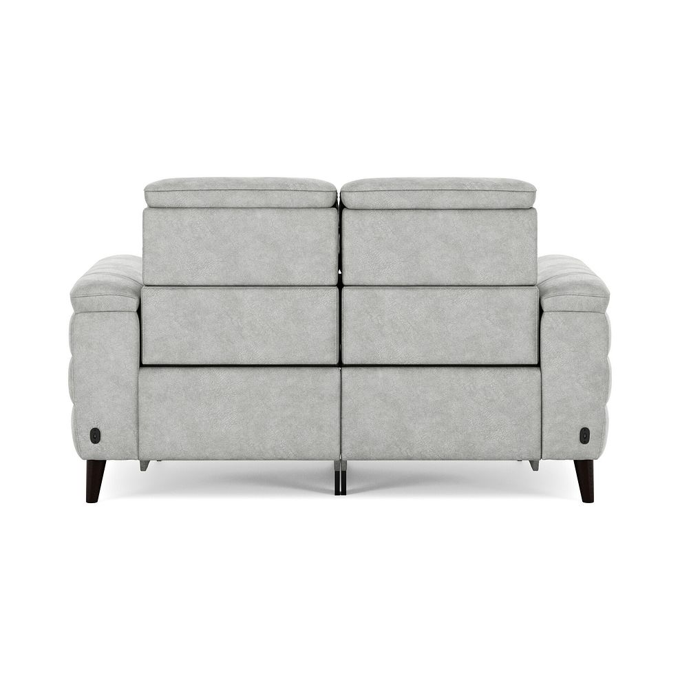 Cassius 2 Seater Power Recliner Sofa in Marble Silver Fabric 6