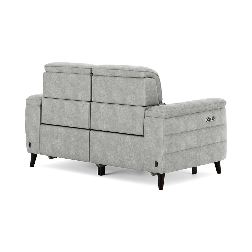 Cassius 2 Seater Power Recliner Sofa in Marble Silver Fabric 5