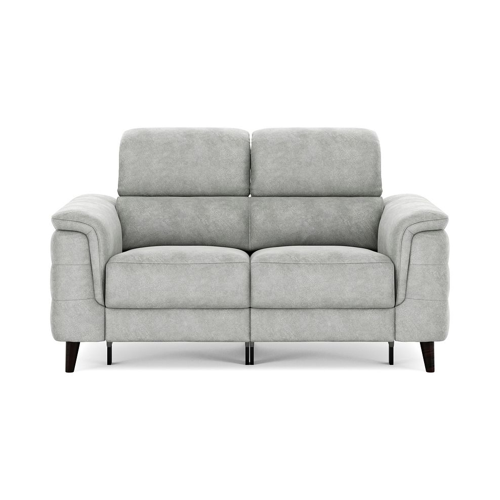 Cassius 2 Seater Power Recliner Sofa in Marble Silver Fabric 3