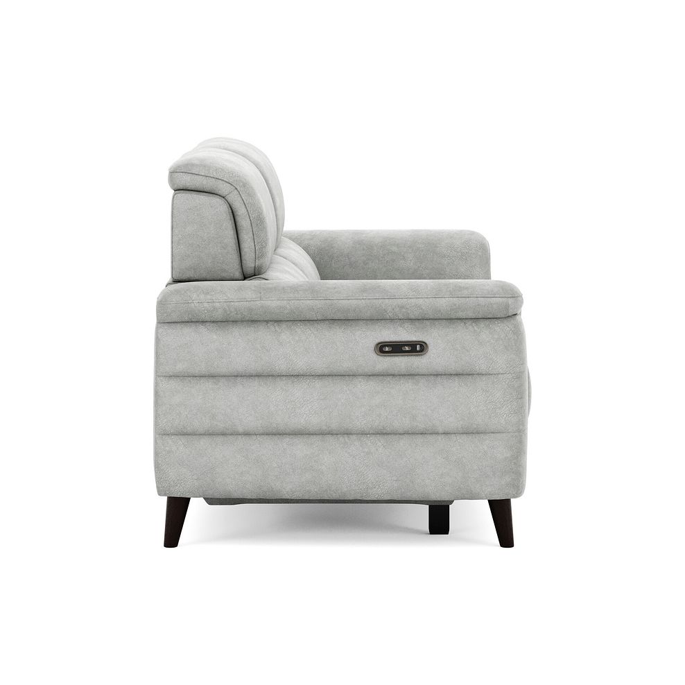 Cassius 2 Seater Power Recliner Sofa in Marble Silver Fabric 4