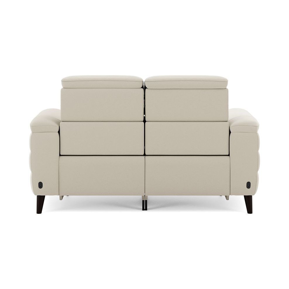 Cassius 2 Seater Power Recliner Sofa with Adjustable Power Headrests and Speakers in Bella Barley White Fabric 6