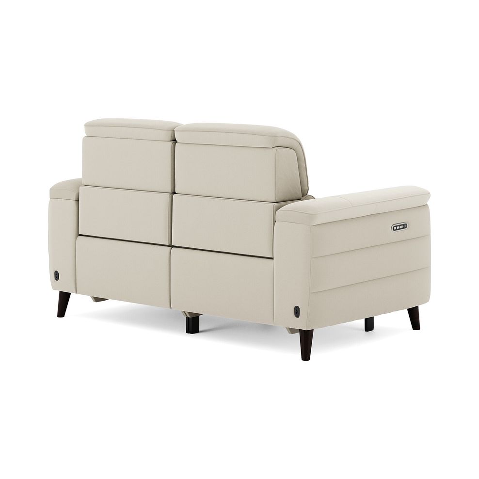 Cassius 2 Seater Power Recliner Sofa with Adjustable Power Headrests and Speakers in Bella Barley White Fabric 5