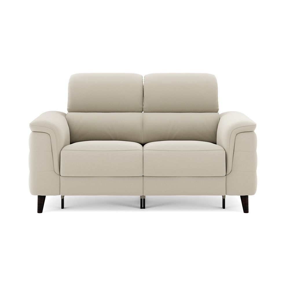 Cassius 2 Seater Power Recliner Sofa with Adjustable Power Headrests and Speakers in Bella Barley White Fabric 3