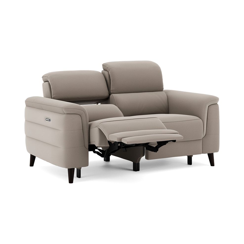 Cassius 2 Seater Power Recliner Sofa with Adjustable Power Headrests and Speakers in Bella Latte Fabric 2