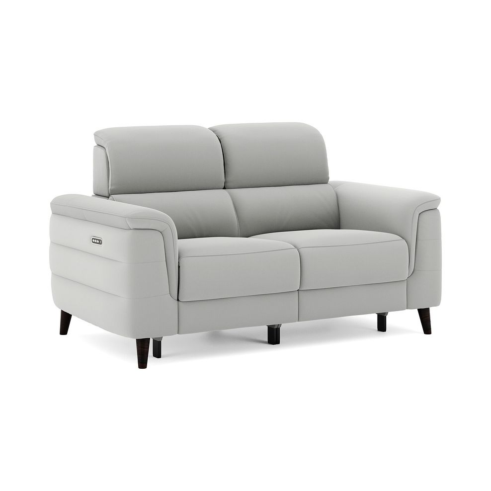 Cassius 2 Seater Power Recliner Sofa with Adjustable Power Headrests and Speakers in Bella Lead Grey Fabric 1