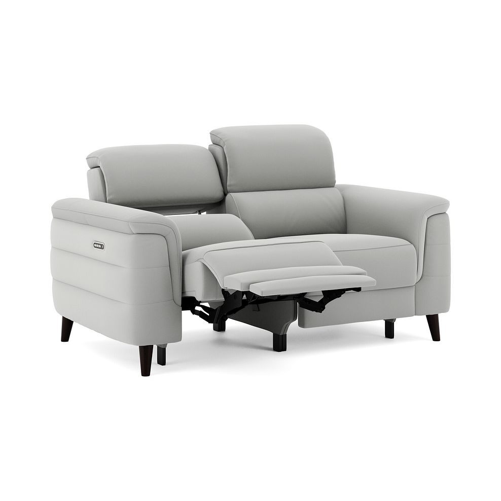 Cassius 2 Seater Power Recliner Sofa with Adjustable Power Headrests and Speakers in Bella Lead Grey Fabric 2