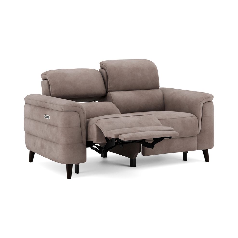 Cassius 2 Seater Power Recliner Sofa with Adjustable Power Headrests and Speakers in Dexter Nutmeg Fabric 2