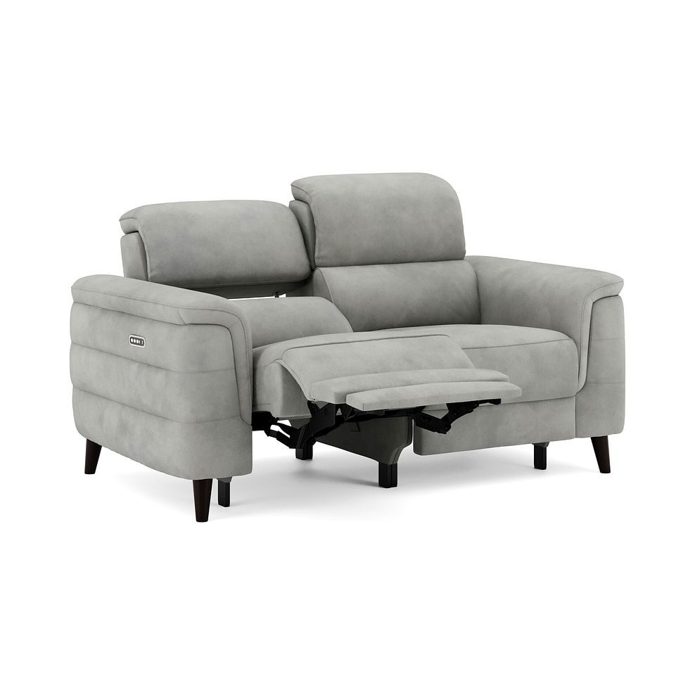 Cassius 2 Seater Power Recliner Sofa with Adjustable Power Headrests and Speakers in Dexter Stone Fabric 2