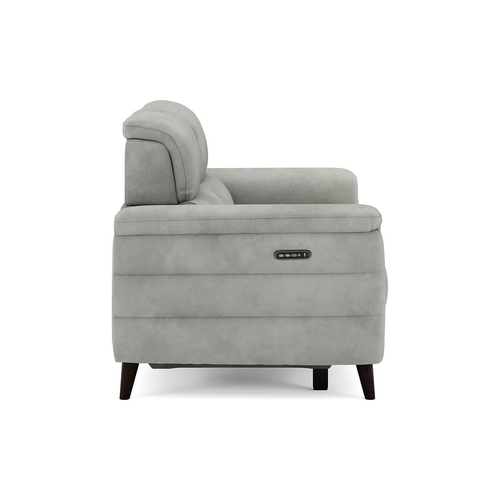 Cassius 2 Seater Power Recliner Sofa with Adjustable Power Headrests and Speakers in Dexter Stone Fabric 4