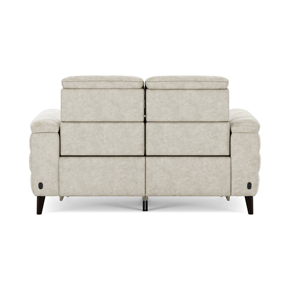 Cassius 2 Seater Power Recliner Sofa with Adjustable Power Headrests and Speakers in Marble Cream Fabric 6