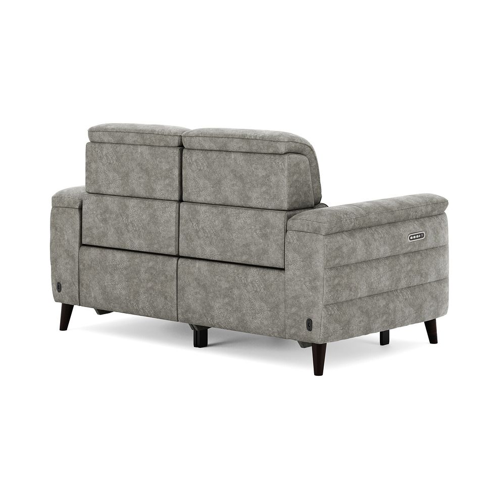 Cassius 2 Seater Power Recliner Sofa with Adjustable Power Headrests and Speakers in Marble Mink Fabric 5