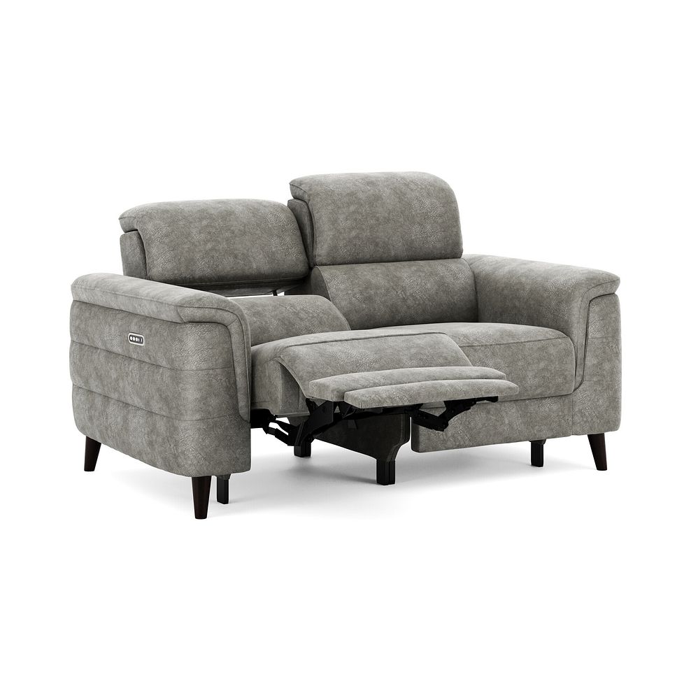 Cassius 2 Seater Power Recliner Sofa with Adjustable Power Headrests and Speakers in Marble Mink Fabric 2