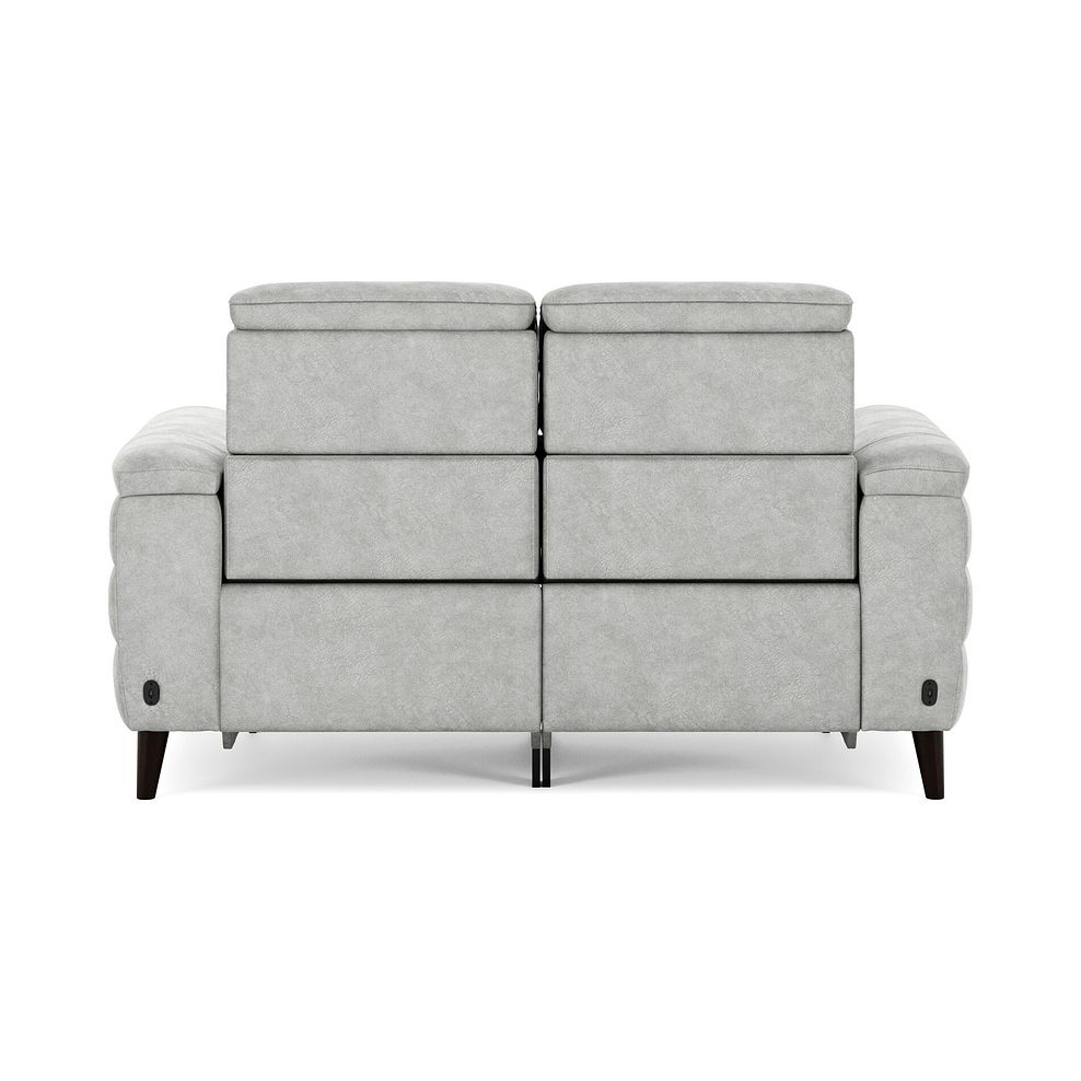 Cassius 2 Seater Power Recliner Sofa with Adjustable Power Headrests and Speakers in Marble Silver Fabric 6
