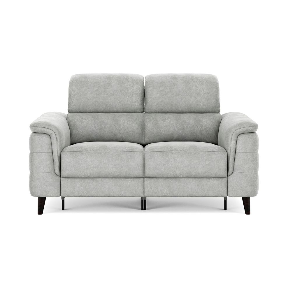 Cassius 2 Seater Power Recliner Sofa with Adjustable Power Headrests and Speakers in Marble Silver Fabric 3