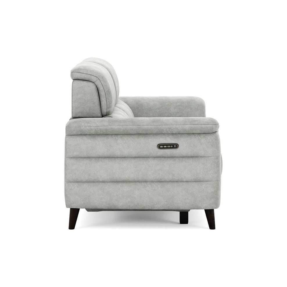 Cassius 2 Seater Power Recliner Sofa with Adjustable Power Headrests and Speakers in Marble Silver Fabric 4