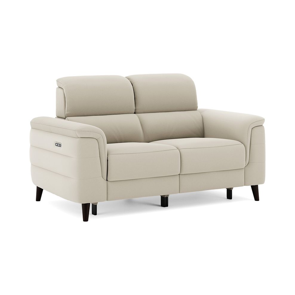Cassius 2 Seater Power Recliner Sofa with Adjustable Power Headrests in Bella Barley White Fabric 1