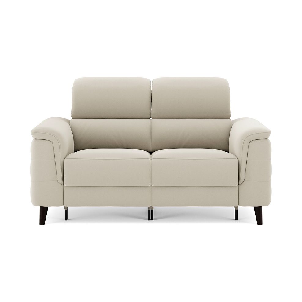 Cassius 2 Seater Power Recliner Sofa with Adjustable Power Headrests in Bella Barley White Fabric 3