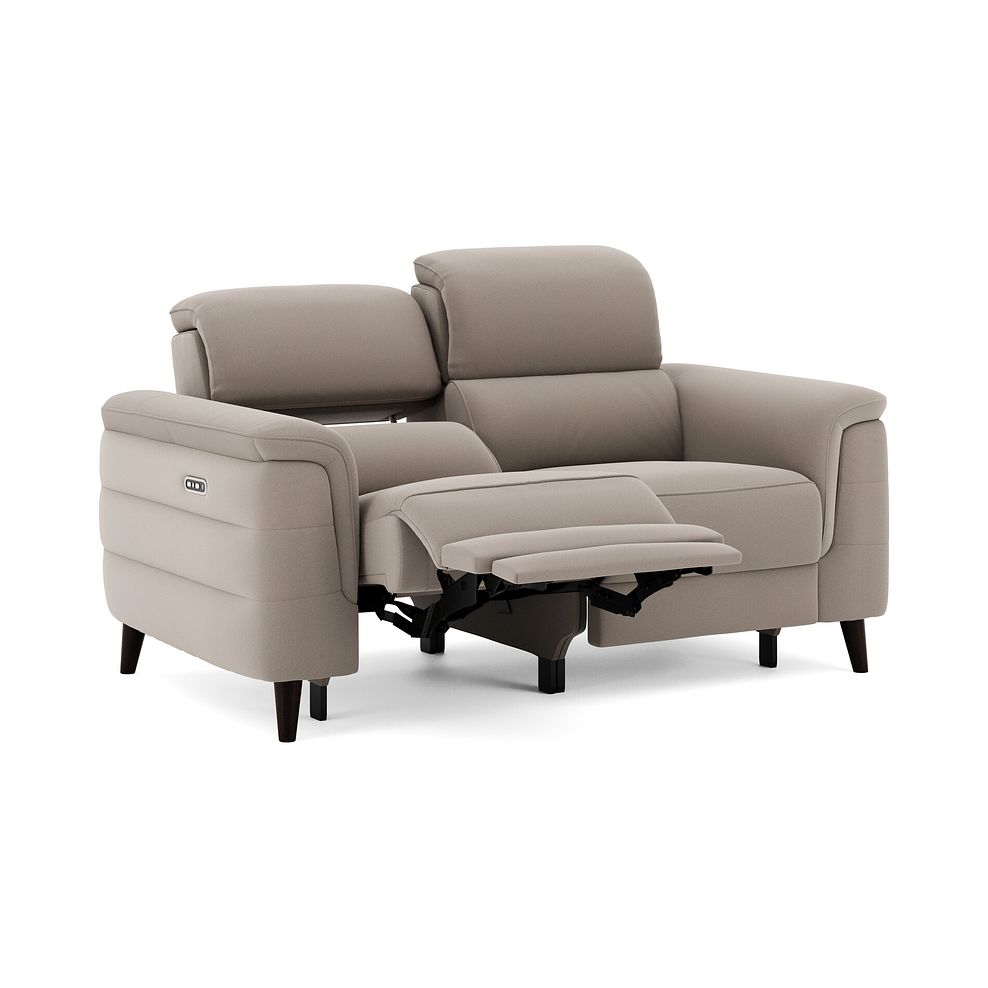 Cassius 2 Seater Power Recliner Sofa with Adjustable Power Headrests in Bella Latte Fabric 2