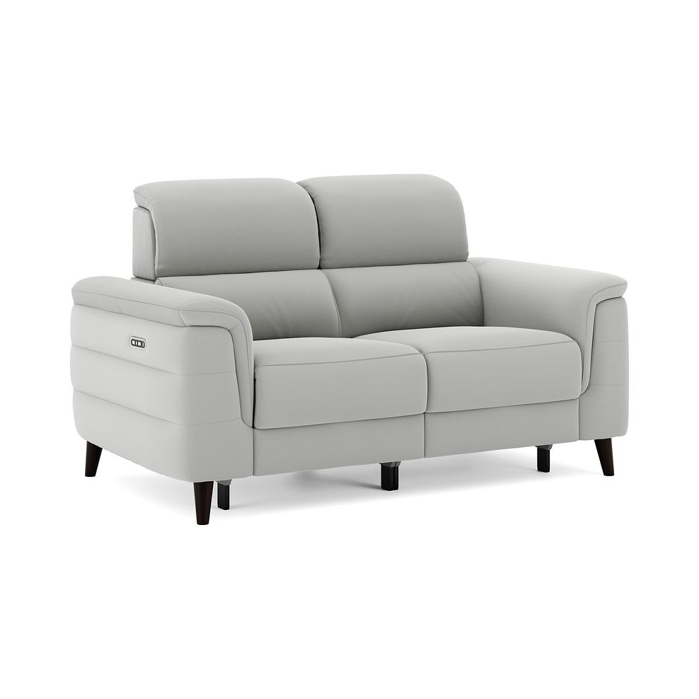Cassius 2 Seater Power Recliner Sofa with Adjustable Power Headrests in Bella Lead Grey Fabric 1