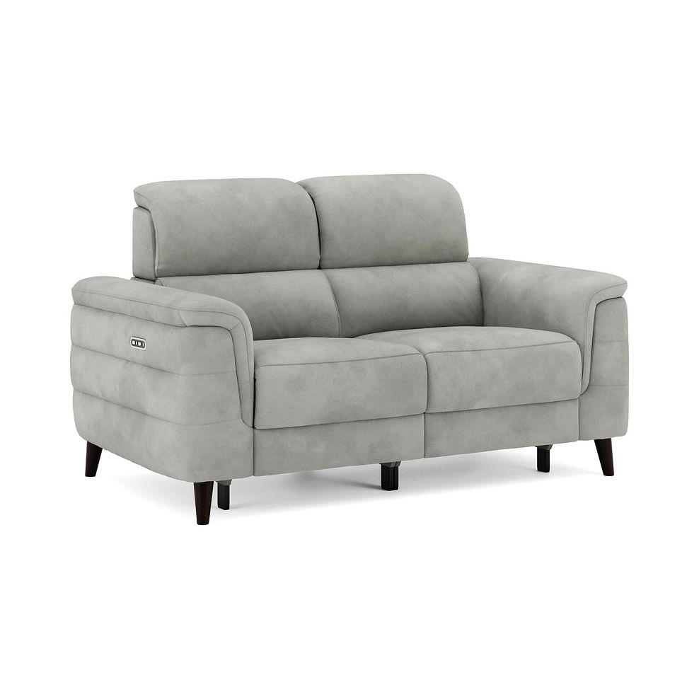 Cassius 2 Seater Power Recliner Sofa with Adjustable Power Headrests in Dexter Stone Fabric 1