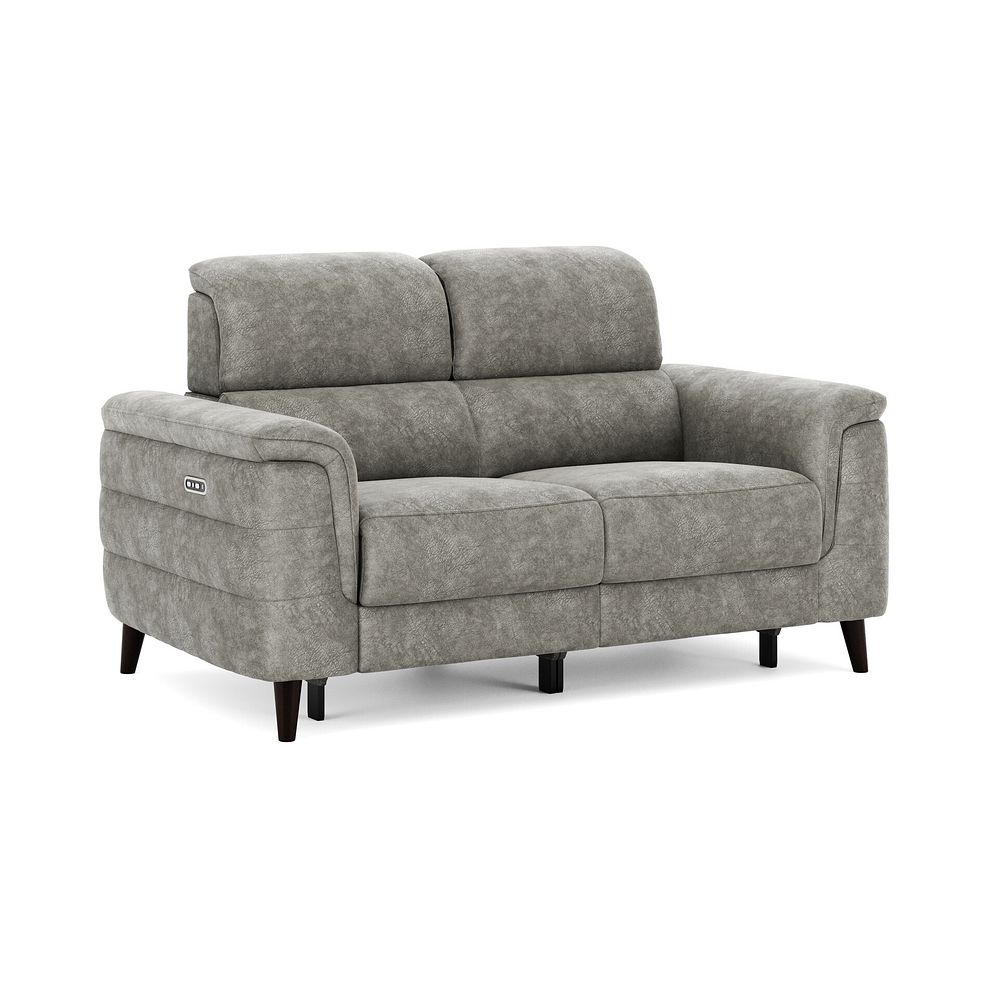 Cassius 2 Seater Power Recliner Sofa with Adjustable Power Headrests in Marble Mink Fabric 1