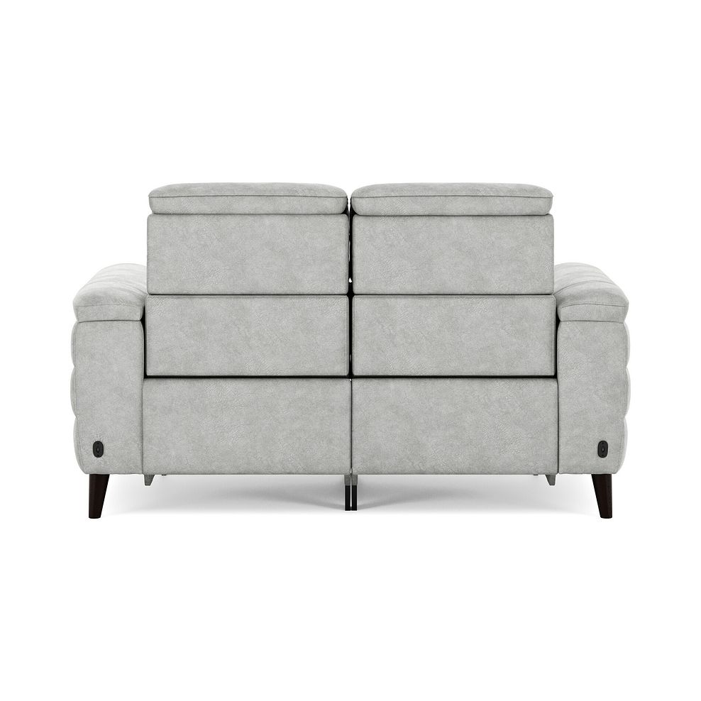 Cassius 2 Seater Power Recliner Sofa with Adjustable Power Headrests in Marble Silver Fabric 6