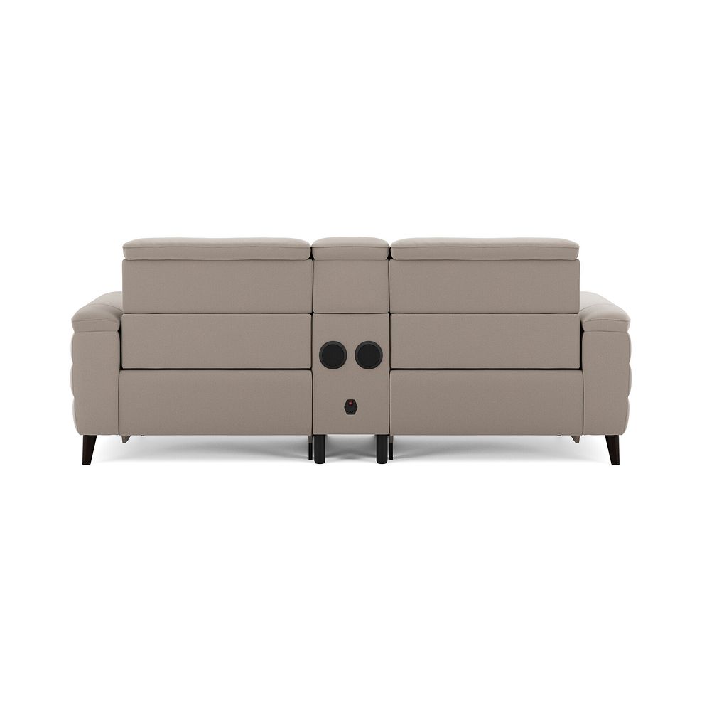 Cassius 2.5 Seater Power Recliner Console Sofa with Smart Screen and Speakers in Bella Latte Fabric 6