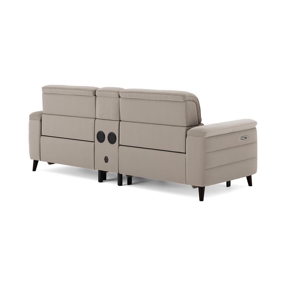 Cassius 2.5 Seater Power Recliner Console Sofa with Smart Screen and Speakers in Bella Latte Fabric 5