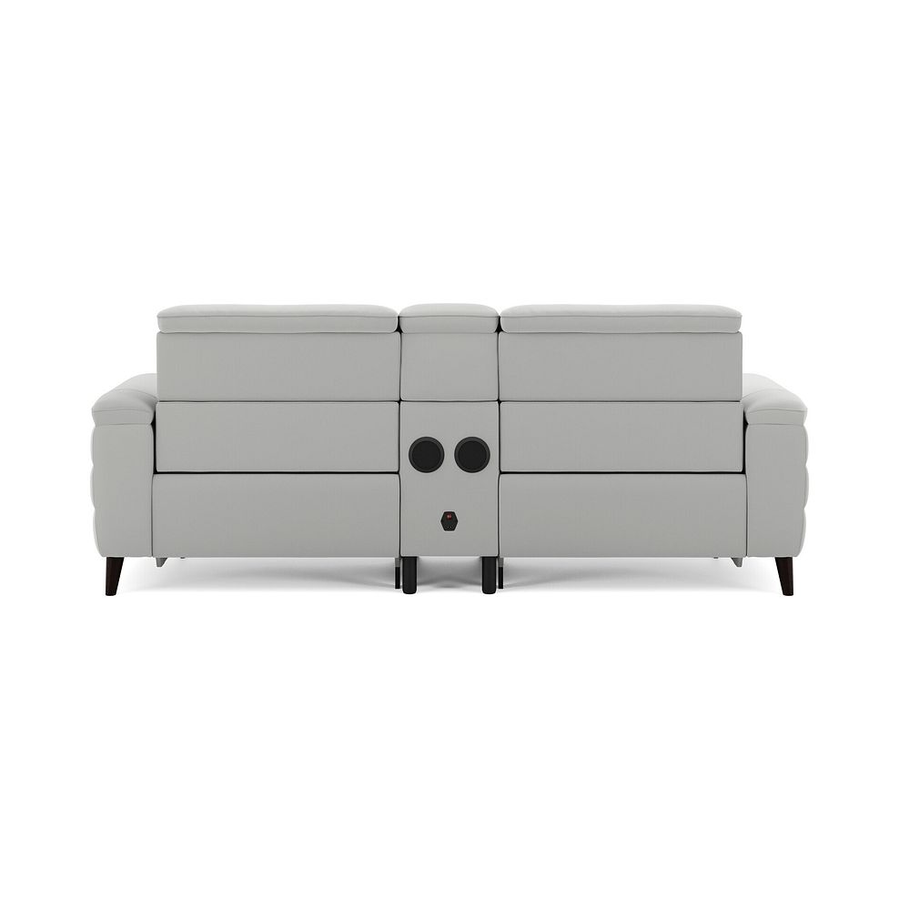 Cassius 2.5 Seater Power Recliner Console Sofa with Smart Screen and Speakers in Bella Lead Grey Fabric 6