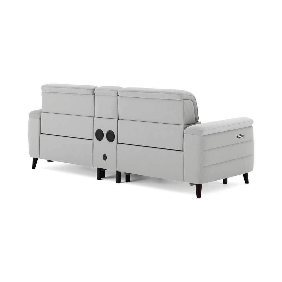 Cassius 2.5 Seater Power Recliner Console Sofa with Smart Screen and Speakers in Bella Lead Grey Fabric 5