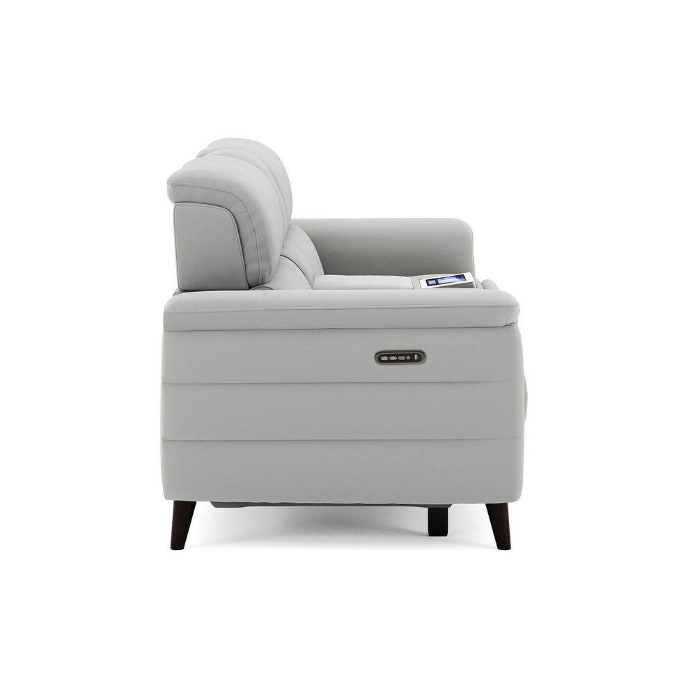 Cassius 2.5 Seater Power Recliner Console Sofa with Smart Screen and Speakers in Bella Lead Grey Fabric 4