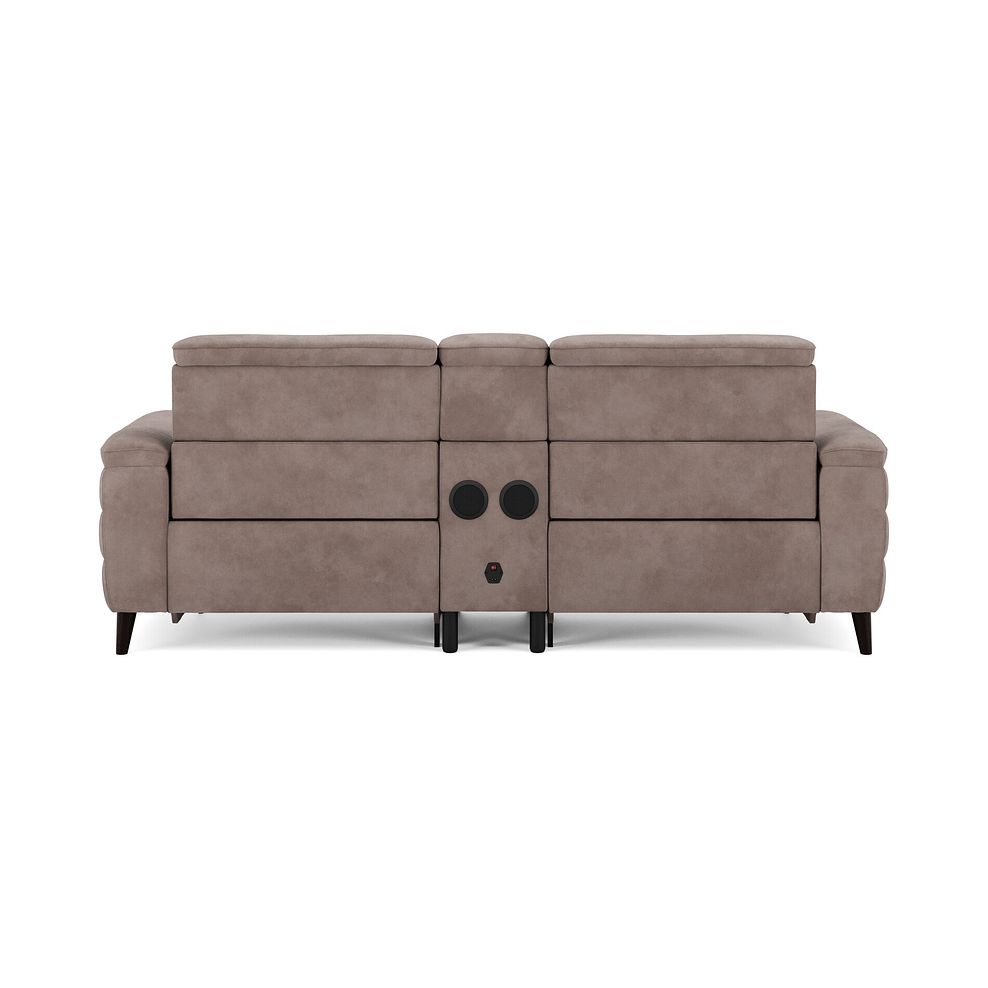 Cassius 2.5 Seater Power Recliner Console Sofa with Smart Screen and Speakers in Dexter Nutmeg Fabric 6