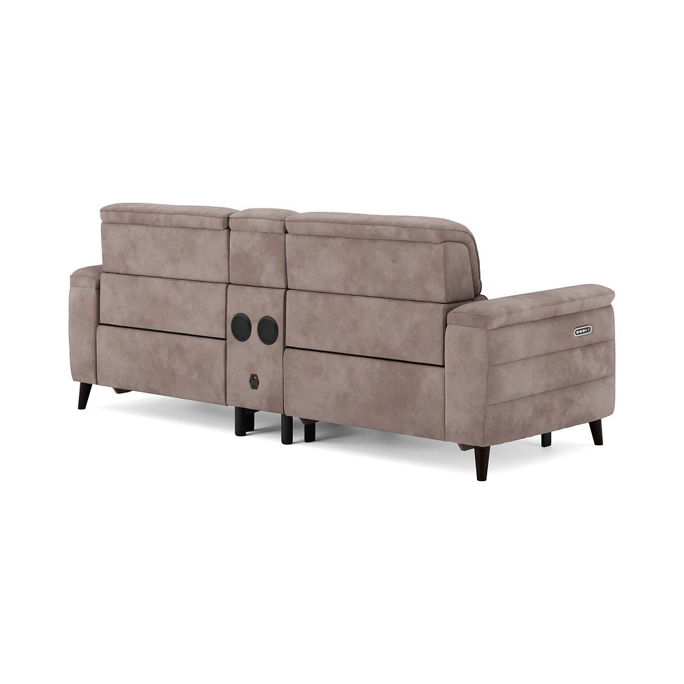 Cassius 2.5 Seater Power Recliner Console Sofa with Smart Screen and Speakers in Dexter Nutmeg Fabric 5