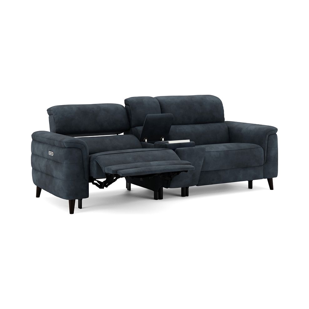 Cassius 2.5 Seater Power Recliner Console Sofa with Smart Screen and Speakers in Dexter Shadow Fabric 2