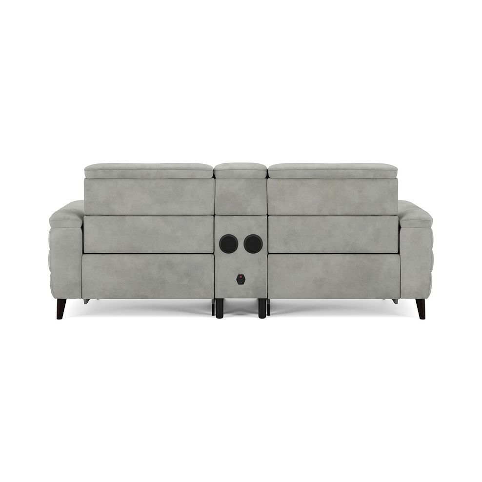 Cassius 2.5 Seater Power Recliner Console Sofa with Smart Screen and Speakers in Dexter Stone Fabric 6