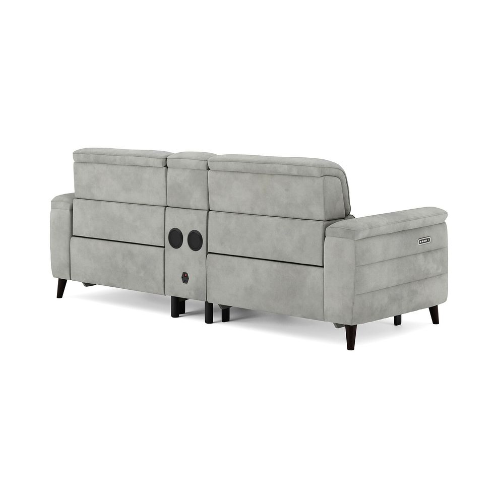 Cassius 2.5 Seater Power Recliner Console Sofa with Smart Screen and Speakers in Dexter Stone Fabric 5